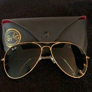 Gold Aviator Ray Ban Sunglasses